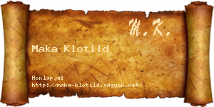 Maka Klotild névjegykártya